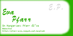 eva pfarr business card